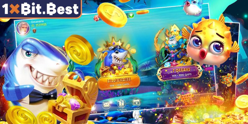 Bắn Cá Tài Lộc 1xbit – Săn Cá Mở Khóa Mưa Phần Thưởng 1 Khám phá hệ thống phòng chơi đa dạng Bắn Cá Tài Lộc 1xbit