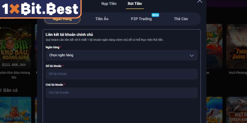 Rút tiền 1XBIT và ý nghĩa hành động này
